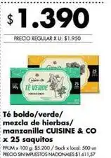 Disco Té boldo/verde/mezcla de hierbas/manzanilla oferta