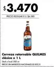 Disco Quilmes - cerveza retornable clásica x 1 l oferta