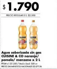 Disco Agua saborizada sin gas naranja/pomelo/manzana oferta