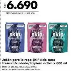 Disco Skip - jabón para la ropa ciclo corto frescura/cuidado/limpieza activa oferta