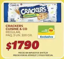 Supermercados Vea Cuisine - crackers tradicionales oferta