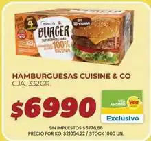 Supermercados Vea Cuisine - burger 4 unidades oferta