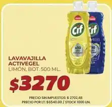 Supermercados Vea Cif - lavavajilla activegel limón oferta