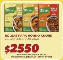 Supermercados Vea Knorr - bolsas para horno oferta