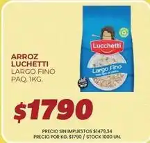Supermercados Vea Lucchetti - arroz largo fino paq. 1kg oferta