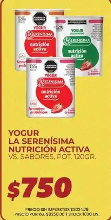 Supermercados Vea La serenísima - yogur nutrition activa oferta
