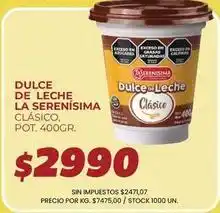 Supermercados Vea La serenísima - dulce de leche clásico oferta