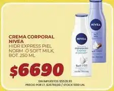 Supermercados Vea Nivea - crema corporal hidr express piel norm ó soft milk oferta