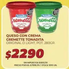 Supermercados Vea Tonadita - queso con crema cremette oferta