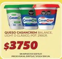 Supermercados Vea Casancrem - queso balance, light o clásico oferta