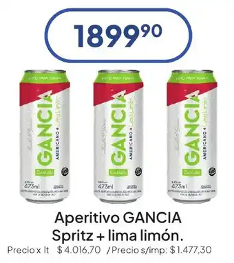 Gancia aperitivo spritz + lima limon
