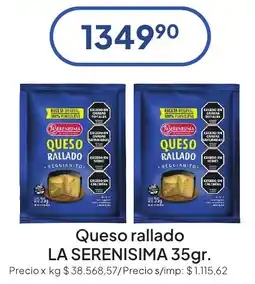 Hergo La serenisima queso rallado reggianito oferta