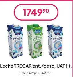 Hergo Tregar leche entera o descremada oferta