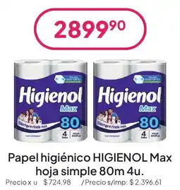 Hergo Higienol papel higiénico higienol max oferta