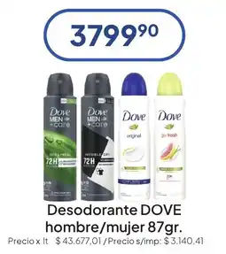 Hergo Dove desodorante hombre/mujer oferta