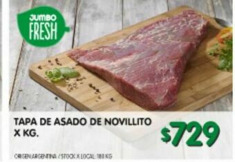 Jumbo Tapa de asado de novillito kg oferta