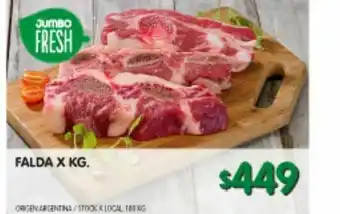 Jumbo Carne falda x kg oferta