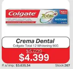 Ferniplast Colgate crema dental total 12 whitening oferta