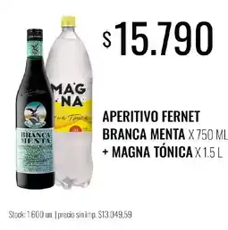 Super MAMI Aperitivo fernet branca menta oferta