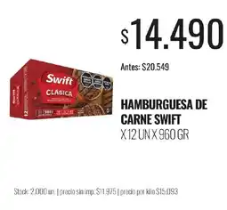 Super MAMI Swift hamburguesa de carne clásica oferta