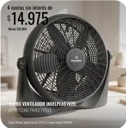 Super MAMI Indelplas turbo ventilador iv20 oferta