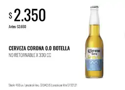 Super MAMI Corona cero cerveza 0.0 botella oferta
