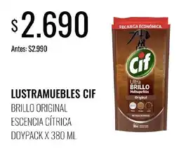 Supermercados Tadicor Cif lustramuebles brillo original escencia cítrica oferta