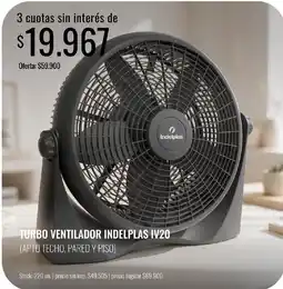 Supermercados Tadicor Indelplas turbo ventilador iv20 oferta