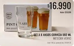 Supermercados Tadicor Meteora vasos cerveza oferta