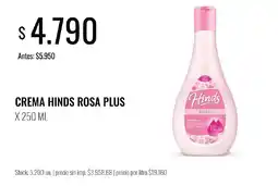 Supermercados Tadicor Hinds crema rosa plus oferta