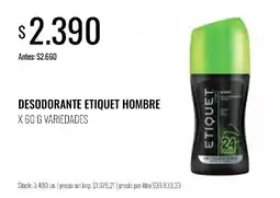 Supermercados Tadicor Etiquet desodorante hombre oferta