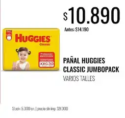 Supermercados Tadicor Huggies pañal classic jumbopack oferta