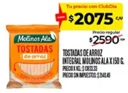 Supermercados DIA Molinosa la tostadas de arroz oferta