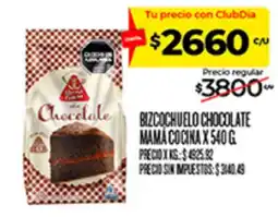 Supermercados DIA Mama cocina bizcochuelo chocolate oferta