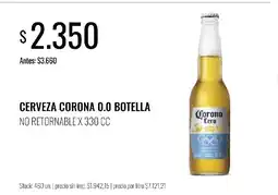 Supermercados Tadicor Corona cero cerveza 0.0 botella oferta