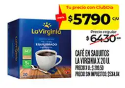 Supermercados DIA La virginia café en saquitos oferta