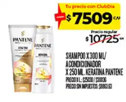 Supermercados DIA Pantene shampoo x 300 ml/ acondicionador x 250 ml. keratina pantene oferta