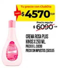 Supermercados DIA Hinds crema rosa plus oferta