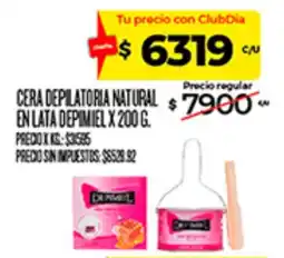 Supermercados DIA Depimiel cera depilatoria natural oferta