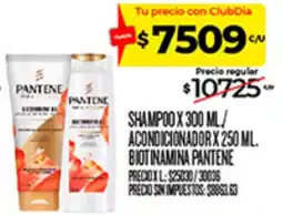 Supermercados DIA Pantene shampoo x 300 ml / acondicionador x 250 ml. biotinamina pantene oferta