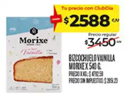 Supermercados DIA Morixe bizcochuelo vainilla oferta