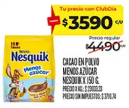 Supermercados DIA Nesquik cacao en polvo menos azucar oferta