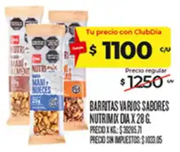 Supermercados DIA Nutrimx dia barritas varios sabores oferta