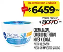 Supermercados DIA Nivea crema facial cuidado nutritivo oferta