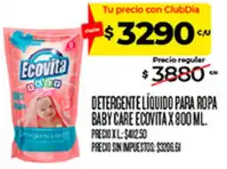 Supermercados DIA Ecovita detergente liquido para ropa baby care oferta