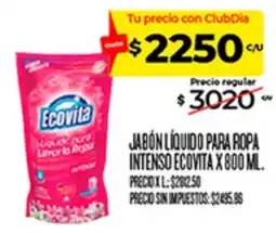 Supermercados DIA Ecovita jabón líquido para ropa oferta