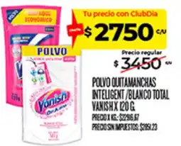 Supermercados DIA Vanish polvo quitamanchas inteligent/blanco total oferta