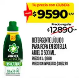 Supermercados DIA Ariel detergente líquido para ropa en botella oferta