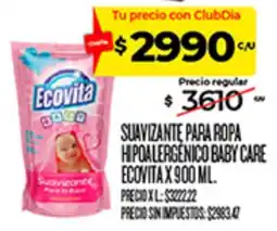 Supermercados DIA Ecovita suavizante para ropa oferta