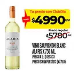 Supermercados DIA Alaris vino sauvignon blanc oferta